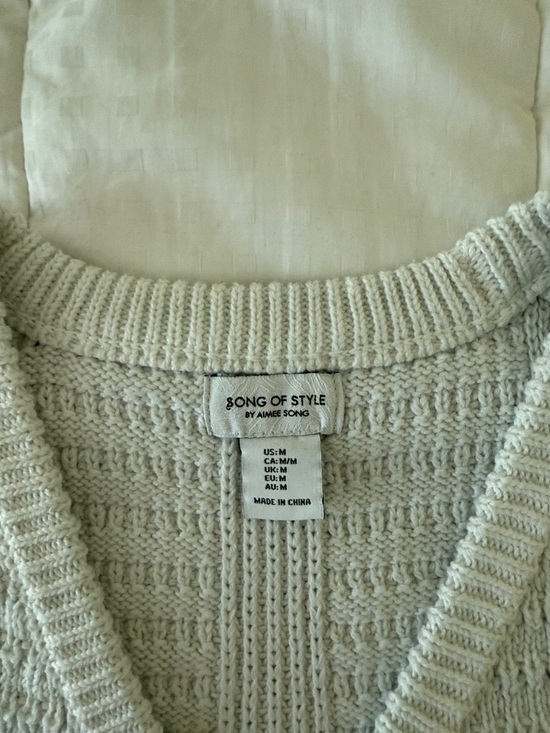 Song of Style Cream Knit Button Vest with Gold Accents - Picture 2 of 4